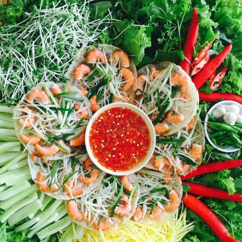 bánh xèo tôm nhảy