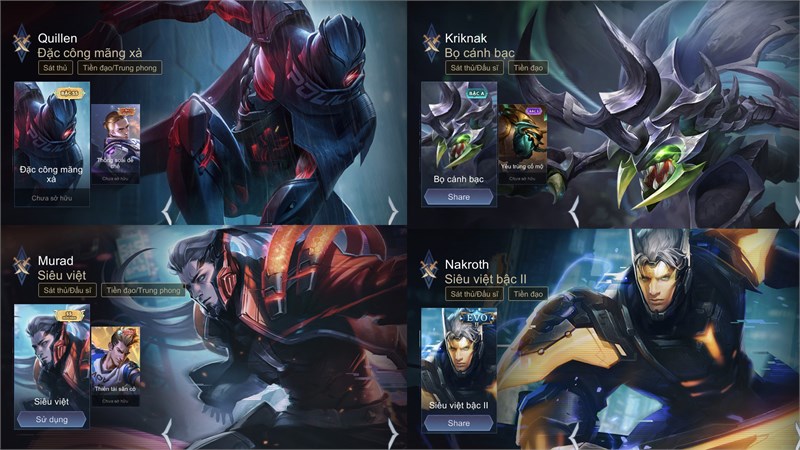 Các vị tướng sát thủ đi rừng mạnh mẽ